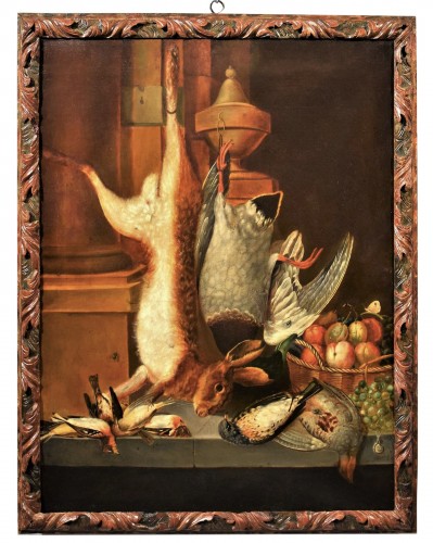 Jean-Baptiste Oudry - Nature Morte de gibier avec corbeille de fruits